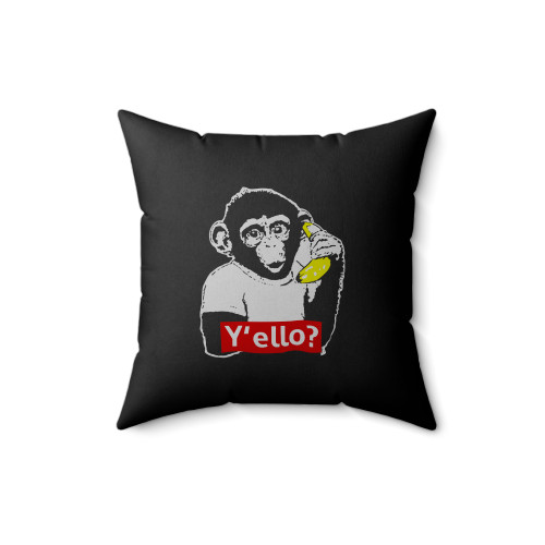 Funny Monkey Banana Phone Square Pillow Cover