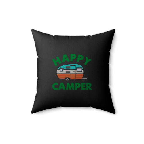 Happy Camper Camping Square Pillow Cover