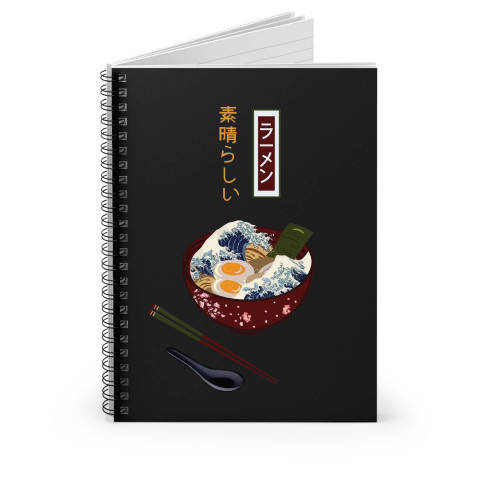 Great Ramen Wave Graphic Anime Spiral Notebook