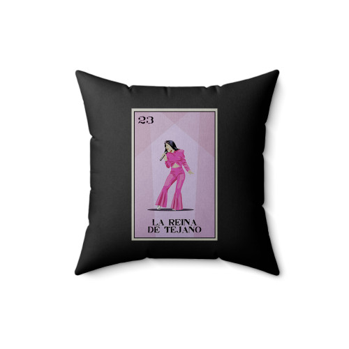 La Reina De Tejano Mexican Loteria Cumbia Square Pillow Cover