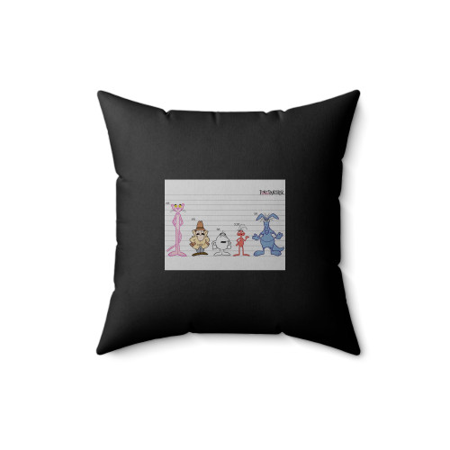 Pink Panther Height Comparison Chart Square Pillow Cover