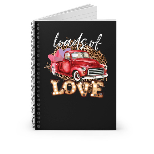 Loads Of Love Red Truck Valentines Spiral Notebook