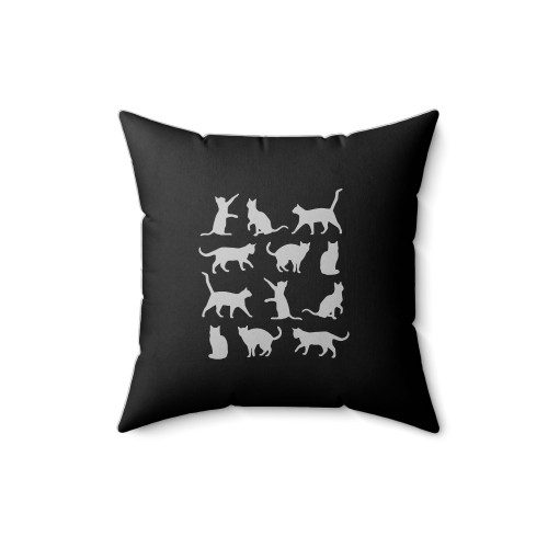 Seamless Pattern Cats Square Pillow Cover