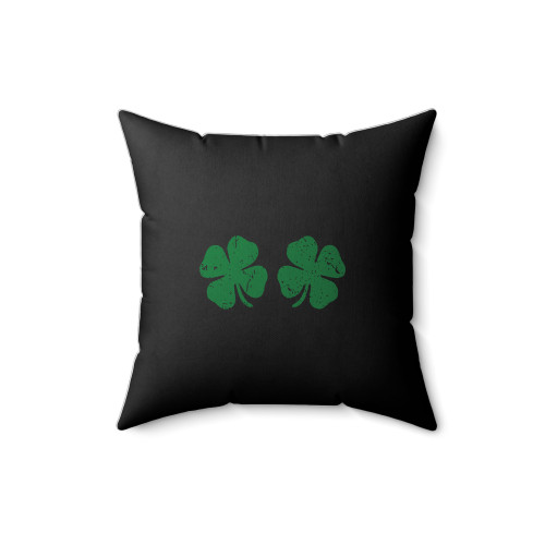 Shamrocks St. Patrick's Day Four Leaf Clover Square Pillow Cover