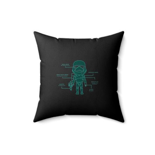 Star Wars Stormtrooper Diagram Square Pillow Cover