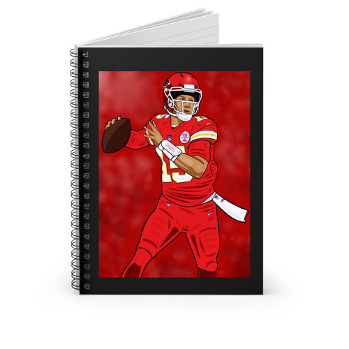 Patrick Mahomes Wearing Visor Spiral Notebook