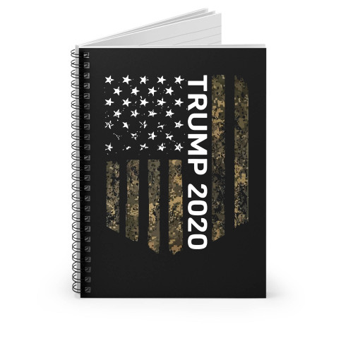 Patriotic American Flag Camo Trump 2020 Spiral Notebook