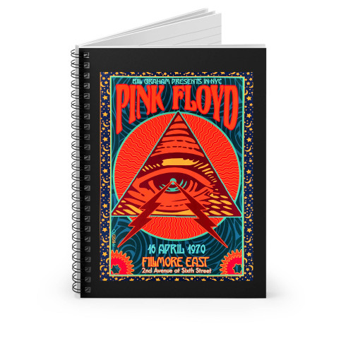 Pink Floyd Poster Historic Fillmore East Honorific Spiral Notebook