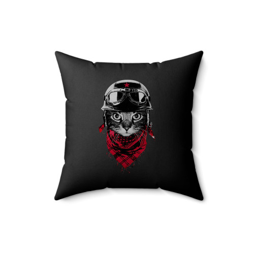 Adventure Helmed Cat Square Pillow Cover