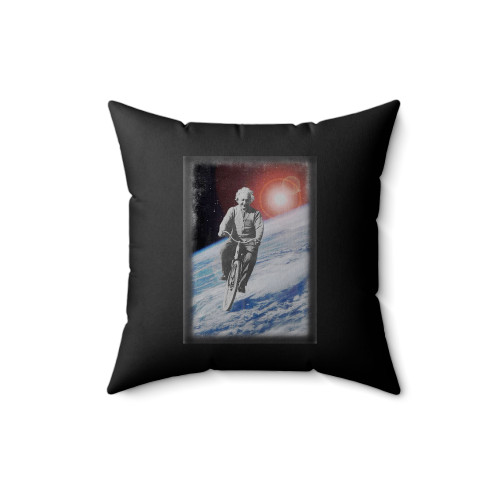 Albert Einstein Bicyle Space Univers Square Pillow Cover