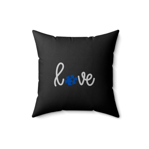 Autism Awareness Love Puzzle Piece Square Pillow Cover