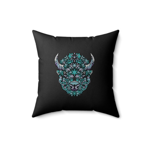 Buffasnow Buffalo Snow Flake Square Pillow Cover