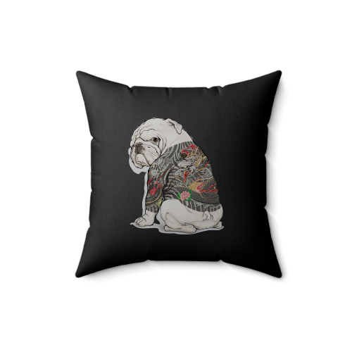 Bull Dog Yakuza Tattoo Square Pillow Cover