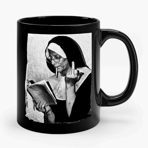 Hot Smoking Nun Nonne Religieuse Ceramic Mug
