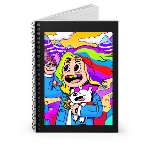 Tekashi 6Ix9Ine And Dog Cartoon Spiral Notebook
