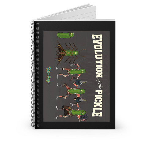 The Evolution Of Pickle Rick Spiral Notebook