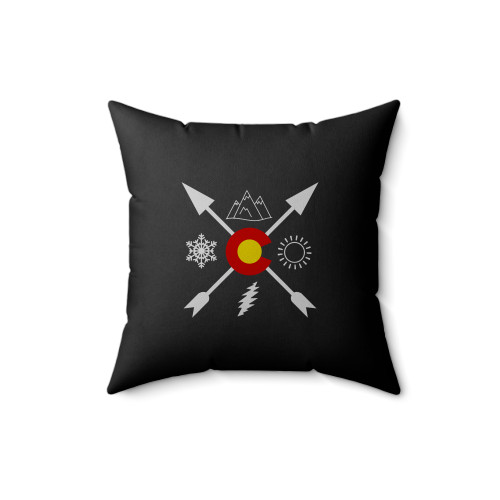Denver Colorado Dead And Grateful Directional Square Pillow Cover