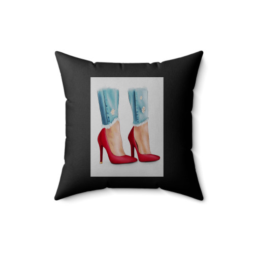 Fashion Red Heels Square Pillow Cover