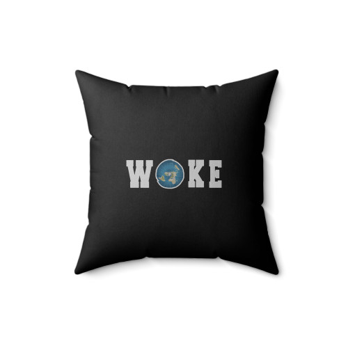 Flat Earth Woke Square Pillow Cover