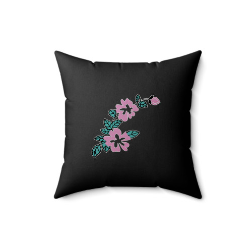 Flower Pattern Ringer Square Pillow Cover
