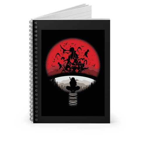 Uchiha Clan Symbol Mashup With Itachi Available As Spiral Notebook