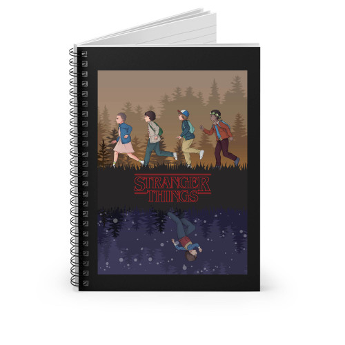 Upside Down Stranger Things Cartoon Spiral Notebook