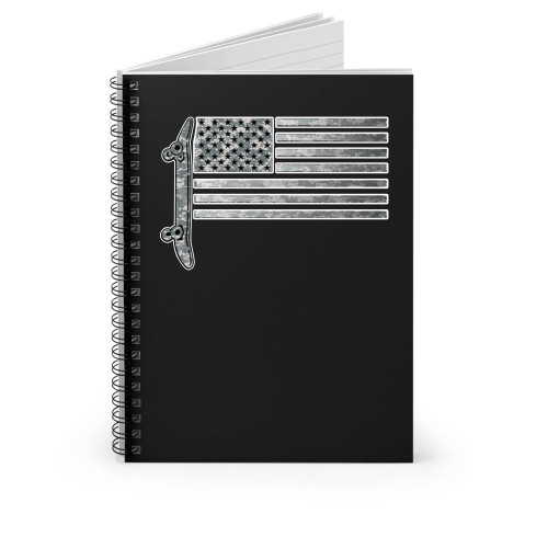 Usa Skateboard Flag Spiral Notebook