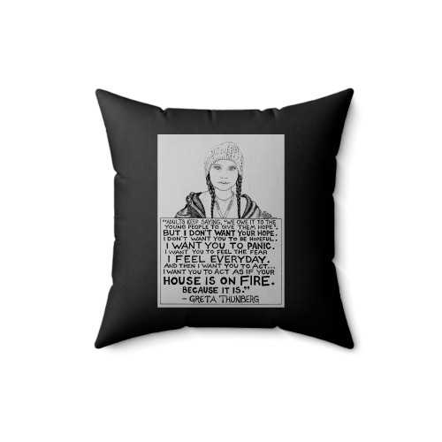 Greta Thunberg Square Pillow Cover