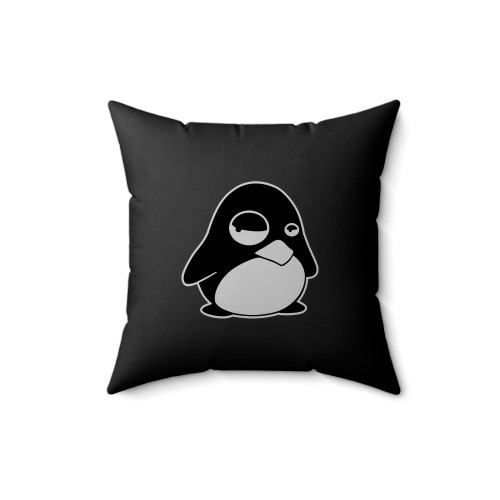 Grumpy Penguin Square Pillow Cover