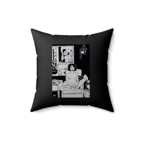 Happiness Feminine Confidence Square Pillow Cover