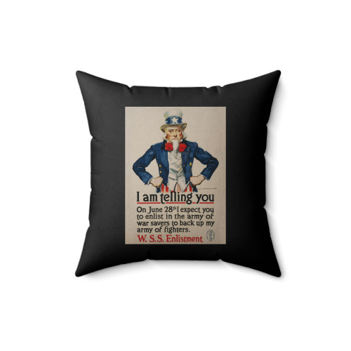 I Am Telling You James Montgomery Flagg Square Pillow Cover
