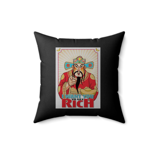 I Want You To Get Rich Square Pillow Cover