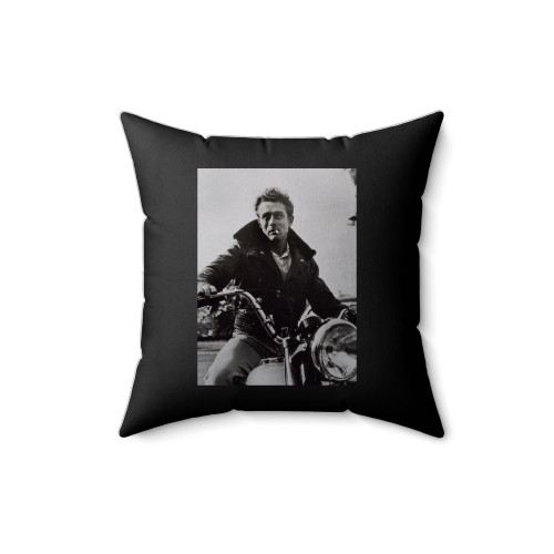 James Dean Motorcycle Famous Actor Square Pillow Cover