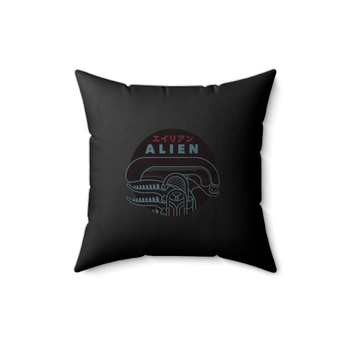 Japanese Alien Icon Square Pillow Cover