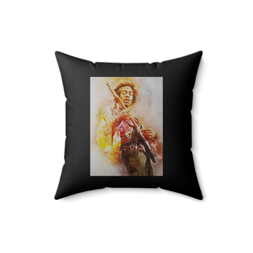 Jimi Hendrix Watercolour Art Square Pillow Cover