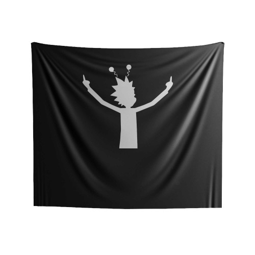Peace Among Worlds Middle Fingers Rick And Morty Indoor Wall Tapestries
