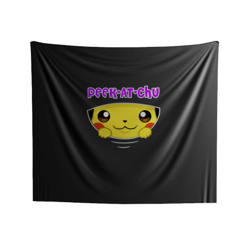 Pikachu Peek At Chu Pokemon Indoor Wall Tapestries