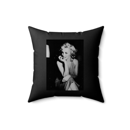 Marilyn Monroe Biting Nails Square Pillow Cover