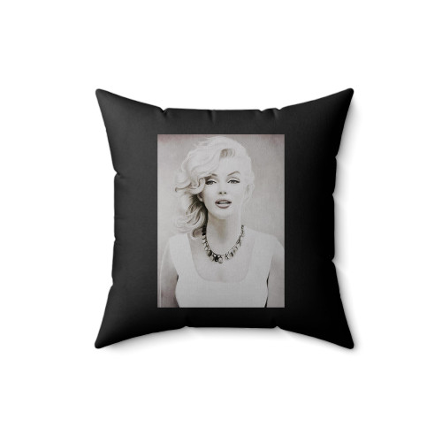 Marilyn Monroe Black And White Art Square Pillow Cover