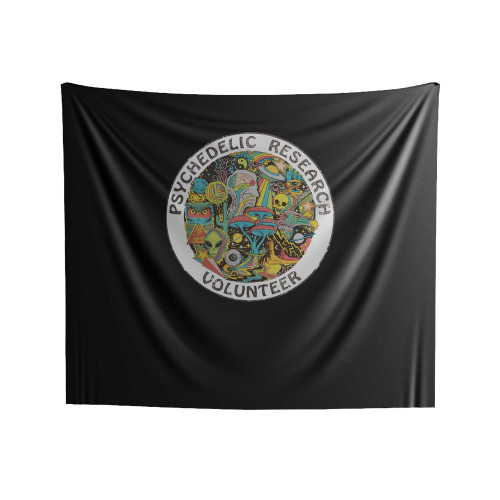 Psychedelic Research Volunteer Logo Indoor Wall Tapestries