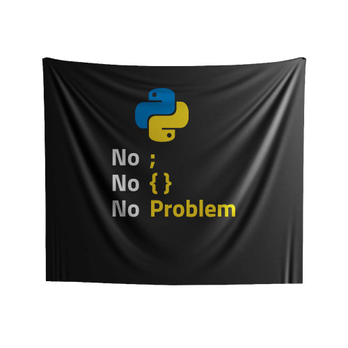 Python Programmer No Problem Indoor Wall Tapestries