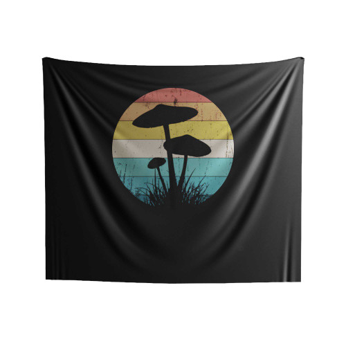 Retro Psychedelic Mushroom Shrooms Indoor Wall Tapestries