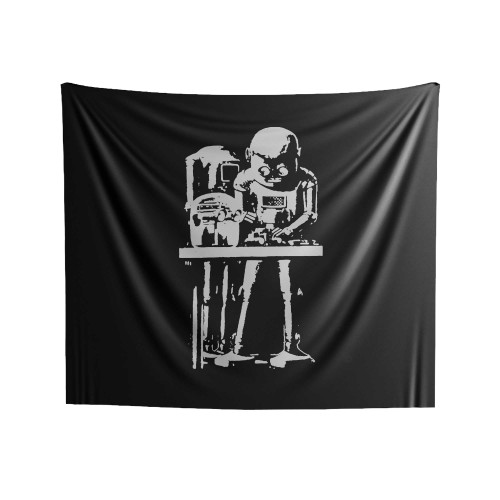 Retro Robot Robot At Work Futuristic Spaceman Robot Indoor Wall Tapestries