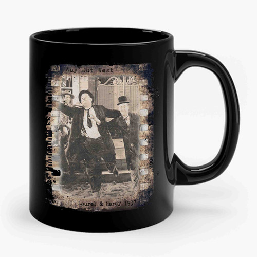 Laurel & Hardy Retro Film Strip Way Out West Ceramic Mug