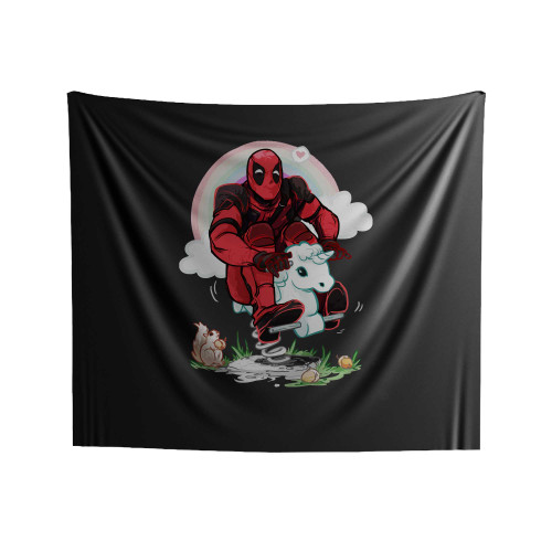 Riding Unicorn Dead Pool Indoor Wall Tapestries