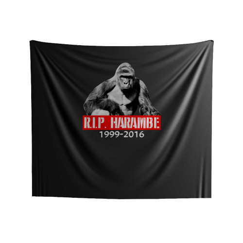 Rip Harambe 1999-2016 Gorilla Cincinnati Zoo Indoor Wall Tapestries