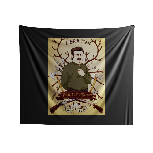 Ron Swanson's Bacon & Eggs Indoor Wall Tapestries