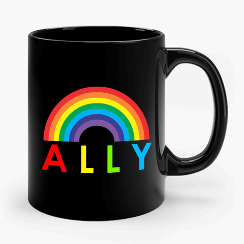 Lgbtq Ally Rainbow Ceramic Mug