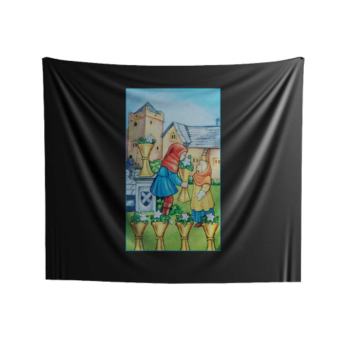Six Of Cups Tarot Card Indoor Wall Tapestries