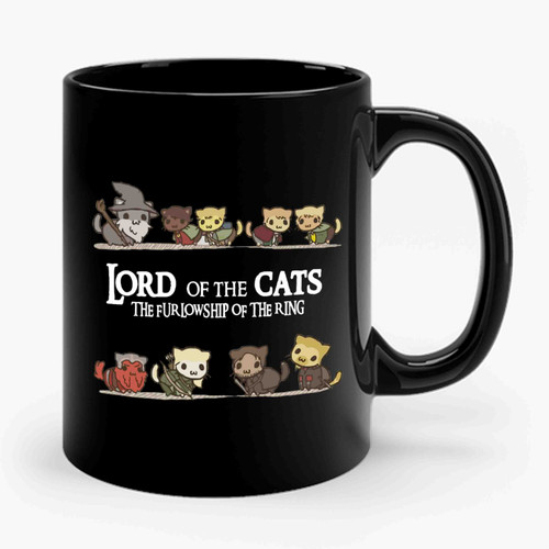 Lord Of The Cats Furlowship Of The Ring Ceramic Mug